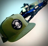 Cool Mutiny Dive Co hat in olive drab with black patch.